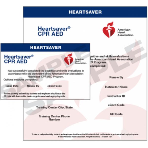 หลักสูตรการฝึกอบรม American Heart Association® CPR ​​AED ครึ่งวัน - ใบรับรองระดับนานาชาติ