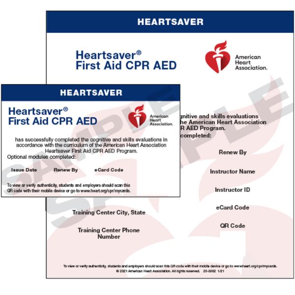 AHA firstaid cpr aed course completion card certificate bangkok first aid