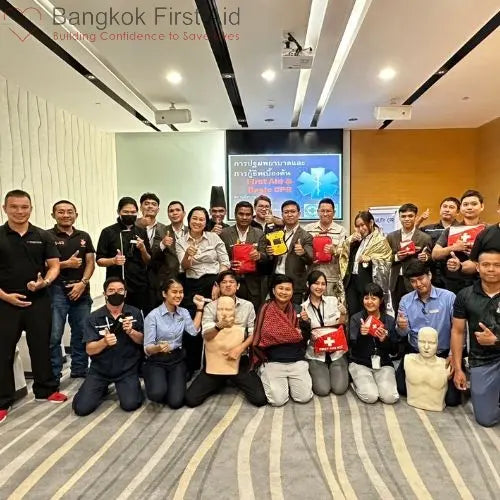 first aid cpr aed course group photo