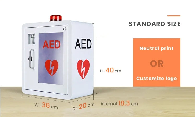 ตู้ AED โลหะในอาคาร เข้าถึงได้ง่ายพร้อมสัญญาณเตือน