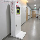 AED Floor Stand Cabinet (white and red) high visibility