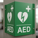V-Shaped AED Sign (Green and white) universal AED symbol