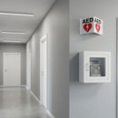V-Shaped AED Sign (White and red) for fast identification