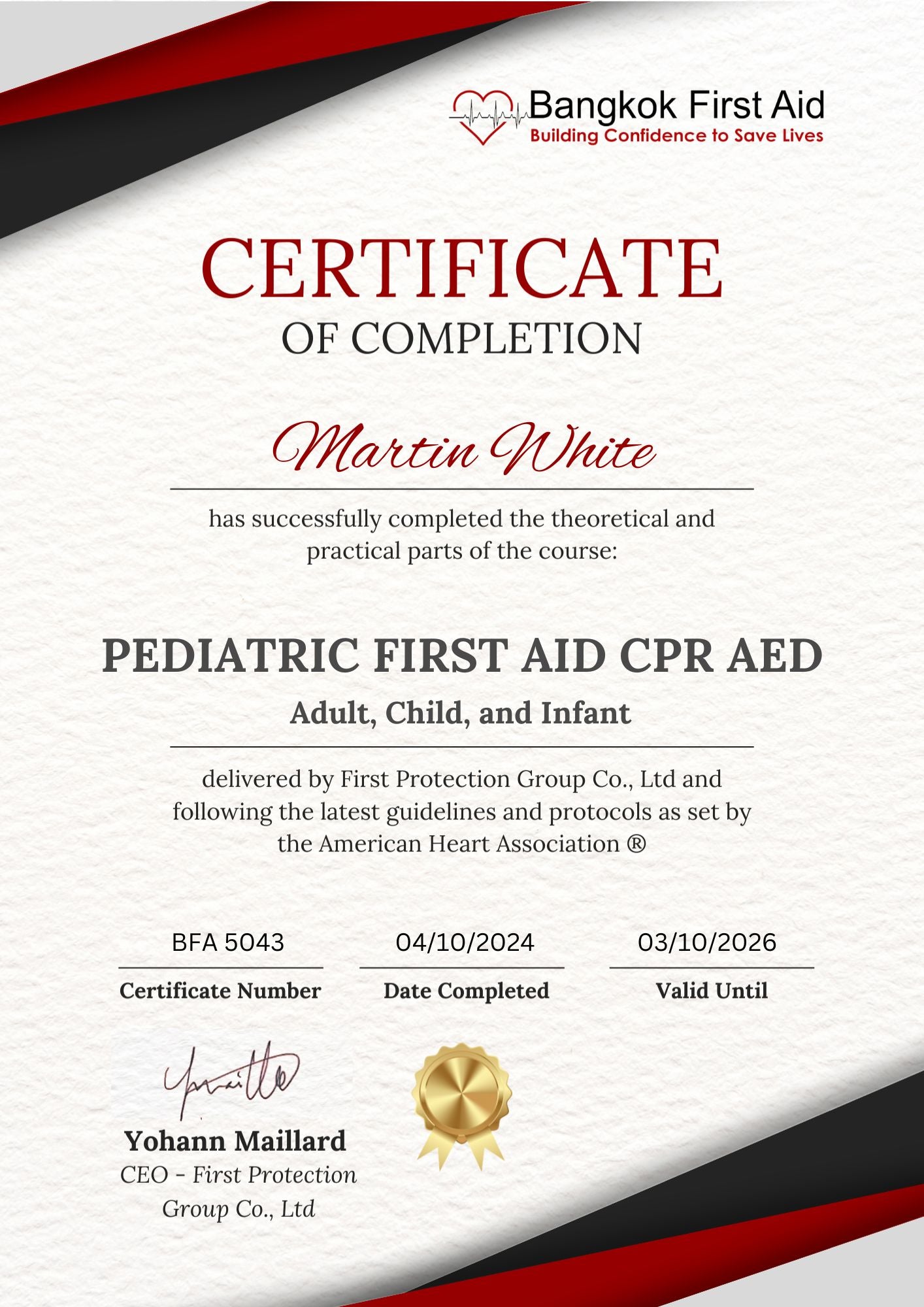 High Quality Pediatric First Aid CPR AED course for Schools