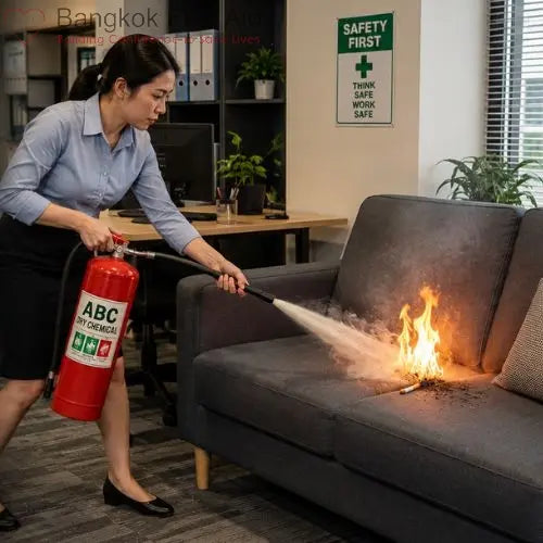 หลักสูตรนักดับเพลิงขั้นพื้นฐานออนไลน์ของ Bangkok First Aid® (ภาษาอังกฤษ) - ใบรับรองระดับชาติ