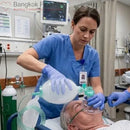 Healthcare professional using Galemed Rescue 7 BVM Ambu Bag on patient ventilation support