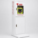 AED Floor Stand Cabinet (white and red) lockable cabinet for AED protection