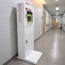 AED Floor Stand Cabinet (white and red) high visibility