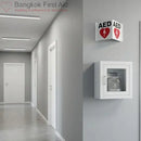 V-Shaped AED Sign (White and red) for fast identification