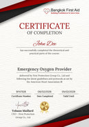 หลักสูตรผู้ให้บริการออกซิเจนฉุกเฉินปฐมพยาบาลกรุงเทพฯ ½ วัน - ใบรับรองระดับชาติ - สำหรับองค์กร