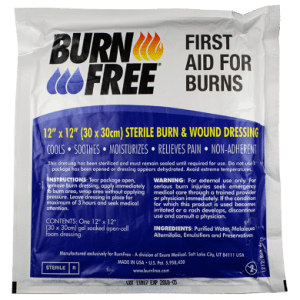 First Aid Kit for Burns Burnfree burn dressing burn gel burn care