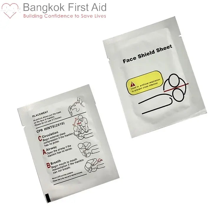 Disposable CPR Training Barrier Face Shield - 50 Pcs / box Bangkok First Aid